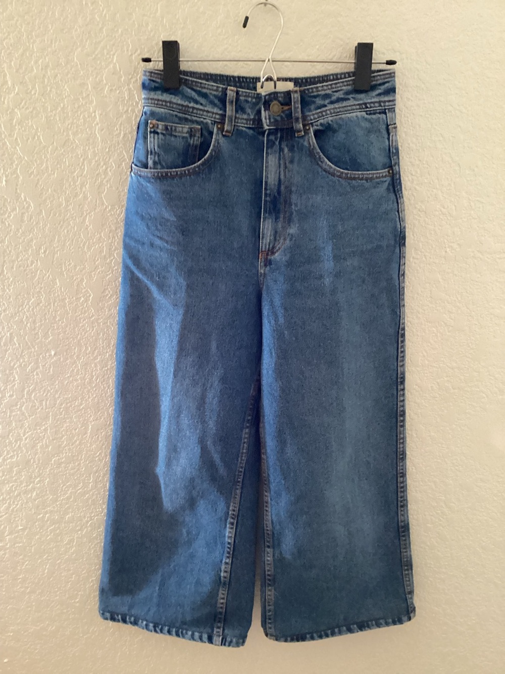 Sezane Blue Denim Cropped Ankle Jeans